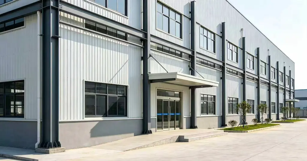 88m &times; 37m &times; 9.5m prefabricated steel structure warehouse with office facilities